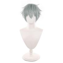 Anime Alien Stage Till Cosplay Wig Men Women Cyan Gray Short Hair Heat Resistant Synthetic Wig Halloween Party Prop white