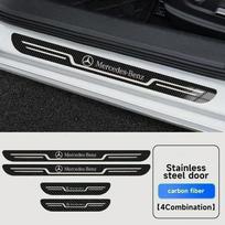 Automobilio nerūdijančio plieno durų slenksčio apsauginė plokštelė Mercedes Benz AMG CLA GLC GLK GLA A B C E klasės W203 W206 W220 W205 W211 W212 W201