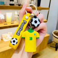 European Cup Cartoon Football Jersey Keychain - Men's Backpack Ornament & Couple's Gift yellow