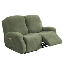 1/2/3 Seater Split Recliner Sofa Cover Solid Color Jacquard Armchair Covers for Reclining Sofa Elastic Slipcover for Living Room