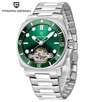 PAGANI DESIGN Vintage Diver Automatic Watches For Men 43MM Open‑Heart Dial Leather Sapphire Glass Luminous Sport Casual Watches