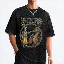 Le Boop Medieval Knight Dragon T Shirts Washed Short Sleeve Harajuku T-Shirt  Vintage for Men Women Streetwear Graphic Tops Tees XL black