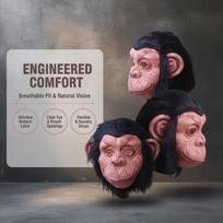Latex Realistic Monkey Mask with Wig Funny Full Head Costume Prop for Halloween Cosplay Festival Themed Events one size black