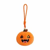 Vibrant Color Pumpkin Plush Key Chain Soft Fabric Funny Expression Toy  Backpack Style 1 orange