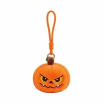 Vibrant Color Pumpkin Plush Key Chain Soft Fabric Funny Expression Toy  Backpack Style 2 orange