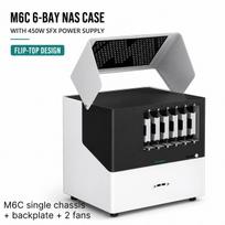 6-Bay NAS Server Case Micro-ATX Mini-ITX Storage Chassis with SATA Backplane, 4 Full-Height PCI Slots and Dual 120mm Fan Support