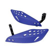 Motorcycle Handlebar Handguard Set with Vented Shell, Clamp On Brackets, and Pair Hand Cover for Trail Route Use mėlyna