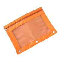 Zippered Binder Pencil Pouch Pen Case Stationery Multicolored B5 File Holder PVC With 3 Rings Pencil Case Folder File Package brown