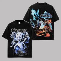 Retro 90s Casper the Friendly Ghost Graphic Premium Cotton T-Shirt (Made In US), 120 gray
