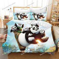 Kung Fu Panda Bedding Set Duvet Cover Set Pillowcase, Boy and Girl Bedding Set, Cartoon Bedroom Decoration Twin King Size Bed EU Single 135x200cm