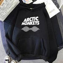 Autumn  Women Fashion Hoodies Rock Arctic Monkeys Print Hoodie Hip Hop Women Coats Rapper Sweater Unisex Clothing Harajuku XXXL black