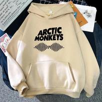 Autumn  Women Fashion Hoodies Rock Arctic Monkeys Print Hoodie Hip Hop Women Coats Rapper Sweater Unisex Clothing Harajuku XXXL beige