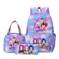 KPop Demono Medžiotojo Kuprinė Sniego Spaudinys Paaugliams Talpi Mokyklinė Kuprinė Su Peties Krepšiu Kasdieniam Naudojimui Mergaitėms Kelionėms Laisvalaikis Mochilas 3 vnt