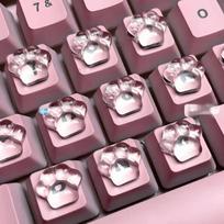 3D Clear Raised Keyboard Stickers Silicone Raised Pad Long Nails Keyboard Stickers Comfortable Protection Thick gray