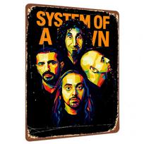 System of a Down Band Portrait Metal Wall Art Custom Rock Music Decor for Home 20X30CM yellow
