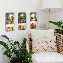 3Pcs Green Plants Wall Stickers Waterproof Peel & Stick Potted Pattern Decals for Bathroom Living Room Home Decor one size gray