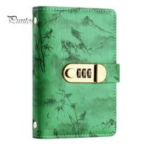 Cash Storage Organizer Budget Binder with Password Lock, 200 Transparent Money Envelope Saving Pockets, PU Leather Personal Finance Planner žalia