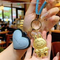 999 Pure Gold Labubu Keychain & Phone Charm with Gold Ornament: Cartoon Bag Charm Gift Pink Charm
