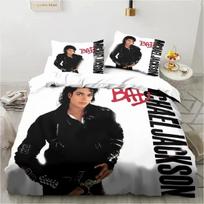 3D spausdinimo Michael Jackson patalynės komplektas su pagalvių užvalkalais ir antklodės užvalkalu Minkštas Karalienės Karaliaus dydžio patalynės komplektas Namams Berniukams Suaugusiems 70x133cm 2pcs white