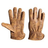 1 pair Premium Cowhide Motorcycle Gloves Brown Color Heavy-Duty Work Gloves Vintage Tie-Dye Riding Gloves Outdoor Biker beige