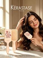 Kerastase Gift Paddle Air Cushion Hair Brush,Printed Pink Scalp Massage Comb 21.5*7cm for Detangle Wet Dry Hair black