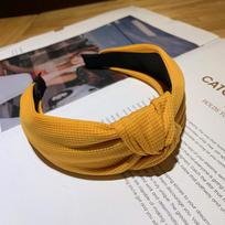 Middle Knotted Headband Solid Fabric Headband Korean Sweet Hair Accessories Fluorescent Cloth Hairbands Size fits all geltona