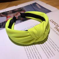 Middle Knotted Headband Solid Fabric Headband Korean Sweet Hair Accessories Fluorescent Cloth Hairbands Size fits all black