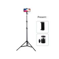 1pc 63-inch With Foldable Tripod Phone Holder Clip 160.02 Cm Multifunctional Tripod Tripod For Phone And Camera 5 juoda