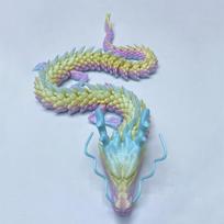 60cm 3D Printing Dragon Toy Chinese Dragon Joint Rotated Colorful Handicrafts Desktop Ornaments Decoration Gift Toys 60CM blue