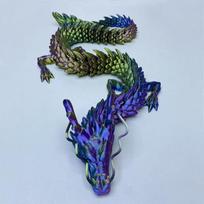 60cm 3D Printing Dragon Toy Chinese Dragon Joint Rotated Colorful Handicrafts Desktop Ornaments Decoration Gift Toys 60CM
