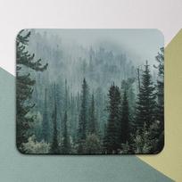 Mousepad Forest Deep Green Square Mouse Pad Desk Decoration Mousepad Fog Mouse Pad Office Decor Round Mouse Pad Office Supplies gray