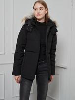 Chelsea Whitehouse Parka Žąsų Pūkų Striukė L Kanadietiška Moteriška Su Gobtuvu M black