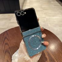 Galaxy Z Flip 8/7/6/5/4/3 Case Magnetic Wireless Charging Shockproof Protective Cover With Electroplate Glitter Samsung-Z Flip6