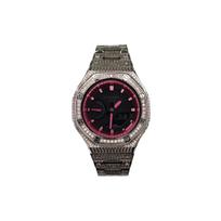 CASIO Men 44mm Black Watch GA-2100-1A1 Full Rhinestones Silver Pink Red black