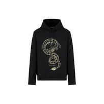 EMPORIO ARMANI Double jersey Hooded Sweatshirt With Dragon Embroidery EM000004AF10013-0003 M black