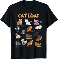 Types of Cat Loaf Cute Kitten Kawaii Cats_ Cat Lover Gift Unisex T-Shirt 2XL black