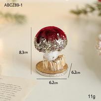 Red Glitter Mushroom Pumpkin Foam Christmas Ornament