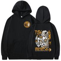 Anime Jojo Bizarre Adventure Hoodies Johnny Joestar STEEL BALL RUN Manga Graphic Sweatshirts Men's Long Sleeves Fleece Pullovers S black