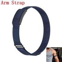 Bicep Bands For Amazfit Helio Straps Nylon Soft Adjustable Hook Loop Ankle/Arm Band Sport Replacement Breathable Strap Fitness 3 Blue Arm Band-40cm