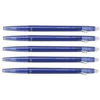 Pilot FriXion Ball Slim 038 Knock Type Erasable Gel Ink Pen Ultra Fine 0.38mm Blue LFBS-18UF-L Set 5 blue