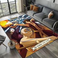 3D A-Avatar The L-Last A-Airbender Anime Carpet Rug Art for Room Decor Sofa Halloween Gifts Game Area Rug Non-slip Floor Mat 40cmx60cm gray