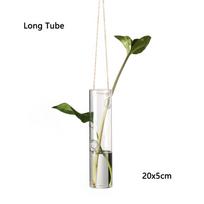 Sodo reikmenys Namų dekoravimas Hidroponika Terariumas Konteineris Kabantis Stiklinis Augalų Vazonas Stiklinė Vaza Long Tube(20x5cm)