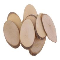 10 Pieces Natural Oval Rustic Wood Slices Tree Bark Log Slice, 8.5 - 9m, For Wedding Centerpiece, beige