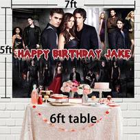 11. Vampire Diaries Personalised Custom Banner Backdrop Party Decor Birthday Gift 47.2x31.5inch/120*80cm gray