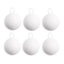 6pcs DIY White Foam Christmas Balls 4/6/8CM Christmas Hanging Balls  New Year Gift 6cm