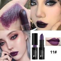12 Colors Matte Nude Clay Lipstick Vampire Makeup Punk Black Lip Gloss Dark Paint Stick Durable Waterproof Lasting Cosmetics