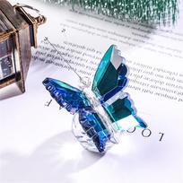Flying Butterfly With Ball Base Statue Collection Cut Butterfly Animal Decoration Suitable For Desk, Home, Bedroom One Size blue