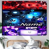 Personalized Skibidi Toilet Background Tapestry,Custom Name Birthday Party,Multifunctional Wall Decoration for Home Decor,Various Occasions 100cmx150cm