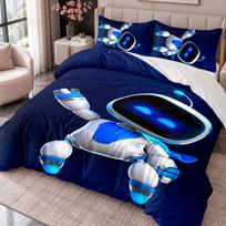 Astro Bot 3Pcs Bedding Set Duvet Cover With Two Pillowcases For Bedroom Home Decoration 180cmx210cm