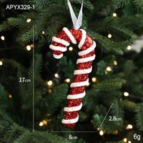Red & White Candy Cane Lollipop Foam Ornament for Christmas Tree or Window Hanging